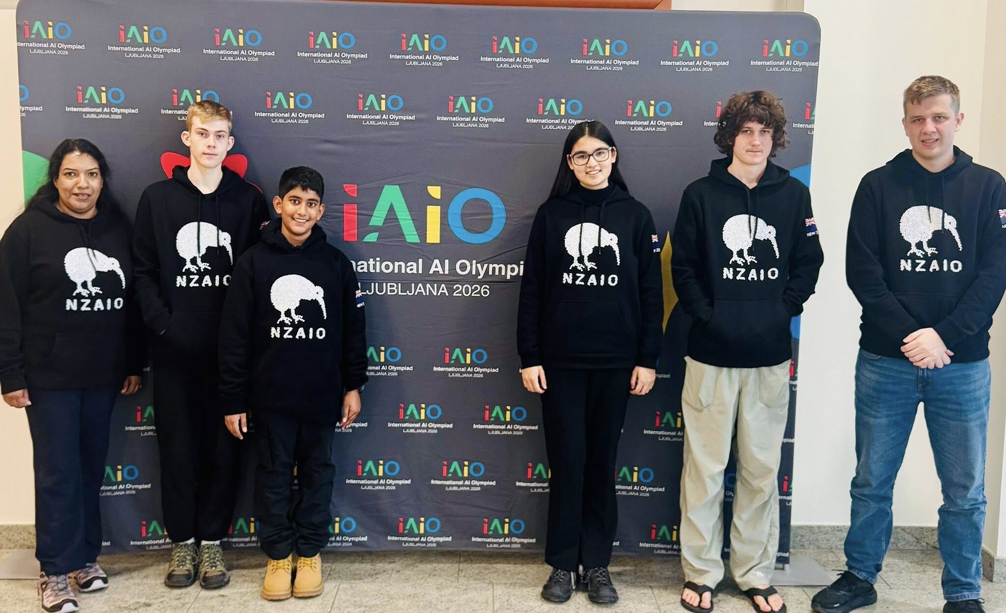 The New Zealand team arriving in Slovenia